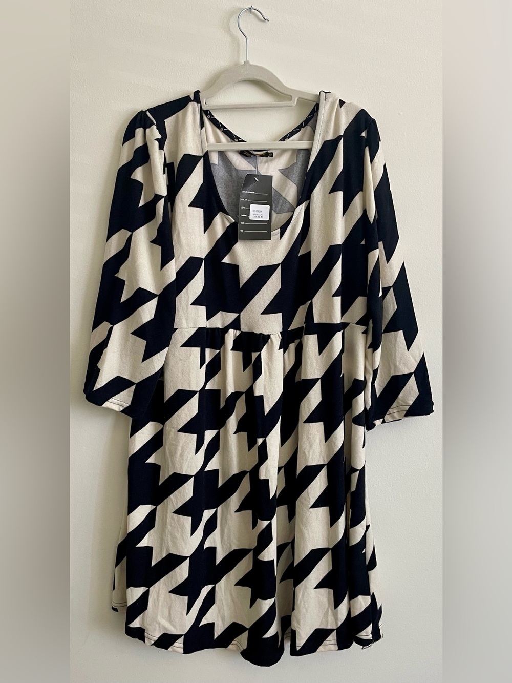🎹 NWT Reborn Plus Soft Black and White Houndstooth Dress 🎹
